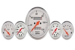 5 PC. GAUGE KIT, 3-1/8" & 2-1/16", MECH. SPEEDO., WTMP & OILP, ARCTIC WHT